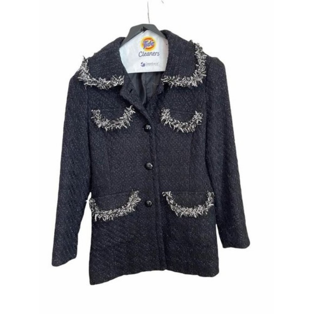 Woman’s Size Small Black Button Up Pocketed Coat